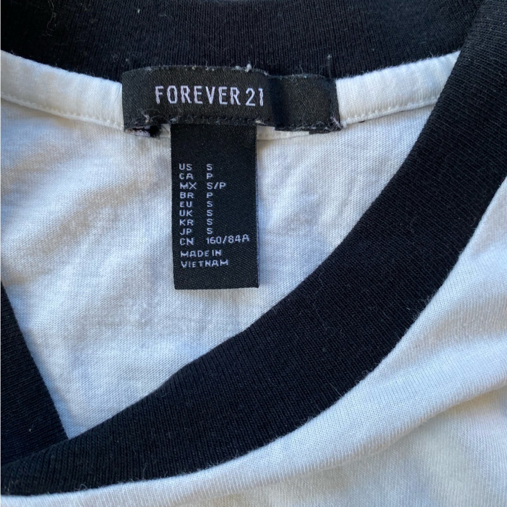2/$10 Forever 21 White London Cropped Tank Small - Picture 6 of 7